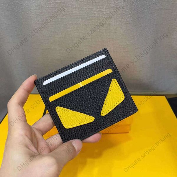 

designer card bag leather men and women's general thin portable 6-bit credit holder small monster, Red;black