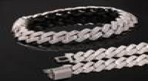 

new arrival personalized gold bling diamond mens cuban link chain bracelet iced out cubic zirconia curb wristband chains jewelry f5692687, Black