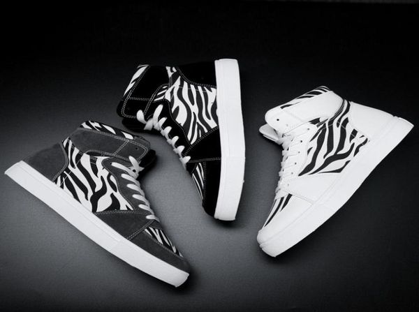 

boots 2021 summer new leopard print canvas shoes zebra highbig feet men039s40351402872886, Black