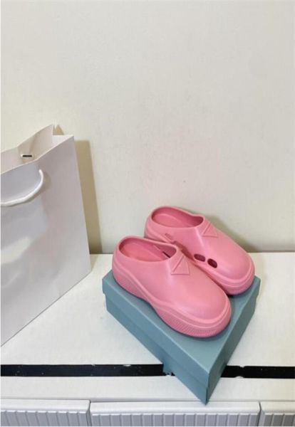 

streetwear slip on sandals shoes embossed triangle rubber summer women men slides flats couple men039s beach slippers comfort w7992804, Black