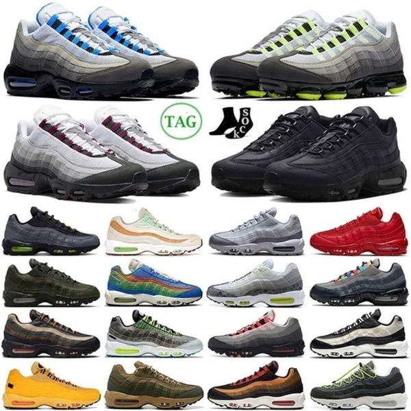

95 og running shoes men women 95s crystal blue dark beetroot triple black white neon solar red midnight navy smoke grey yukon brown mens tra