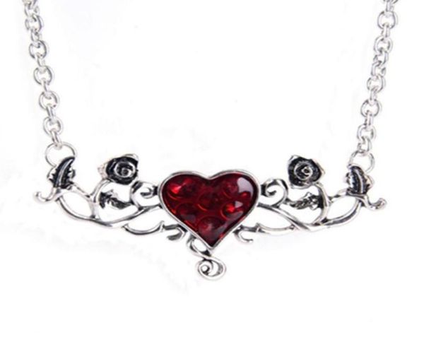 

pendant necklaces selling gothic punk creative drop oil red necklace halloween rose3580426, Silver