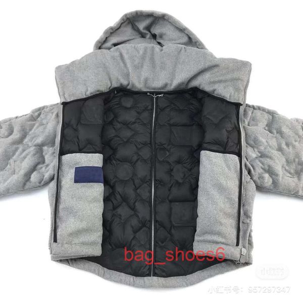 

23s men luxury designers jackets down parkas hooded presbyopic embossed letter pattern clothes mens coats outerwear clothing gray, Black
