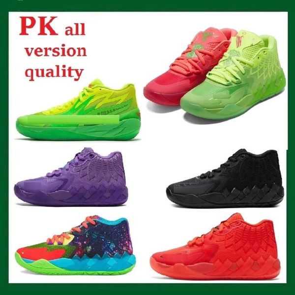 

2023 mb.01 mb.02 lamelo ball casual shoes mens designer sneakers ricks and mortys red blast galaxy purple printed yellow queen city grey ufo, Black