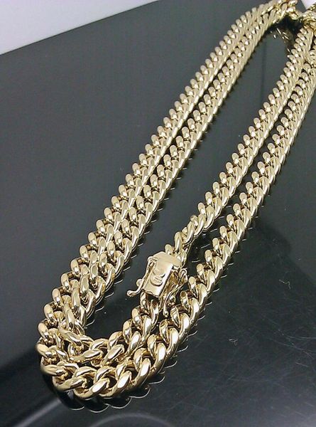 

10k gold chain miami cuban necklace link rope 24 inch 6mm yellow gold link9680341, Silver