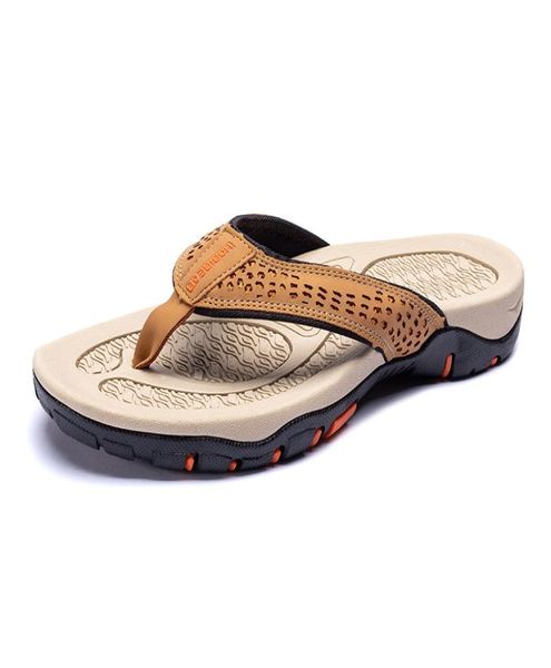 

summer slippers sandals male beach shoes leather leisure flip flop men beach man fashion casual5664040, Black