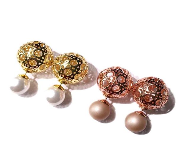 

2019 new style european and american style knotted hollowout pearl fashion female dangle stud earrings jewelry for womans20557663710, White