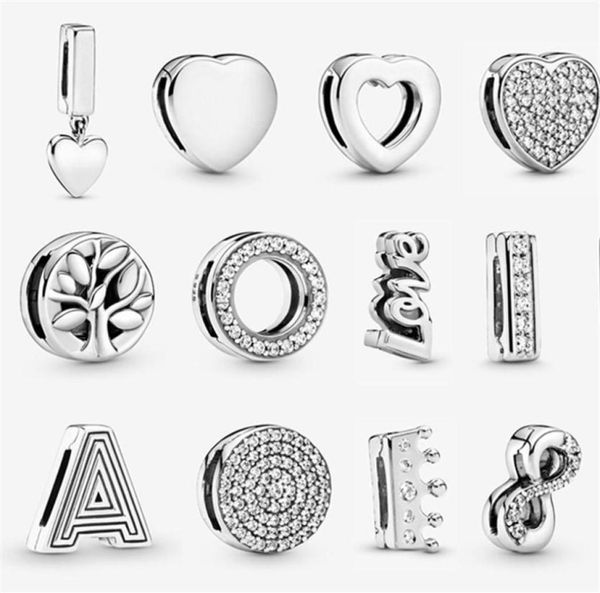 

925 sterling silver charm beads reflection sandwich clover crown suitable for bracelet ladies diy jewelry classic212b9835683, Black