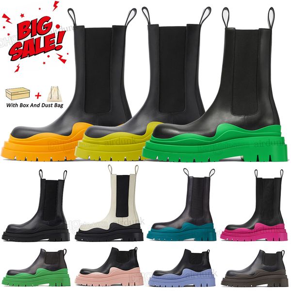 

tire ankle boots for men womens fashion luxury designer booties black grass green red chunky thick sole rubber outsole low cropped martin bo