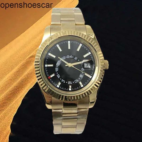 

skydweller r olexs watch clean factory quartz movement 40mm waterproof stainless steel for designer gold 40mm glass luminous luxury fine adj, Slivery;golden