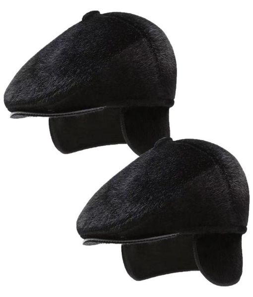 

berets 2pcs fashion winter warm vintage outdoor sboy hat dad flat cap beret2446101, Blue;gray