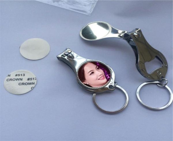 

sublimation nail clippers wine opener keychains metal key chain heart transfer printing blank diy custom consumables new style who2916092, Silver