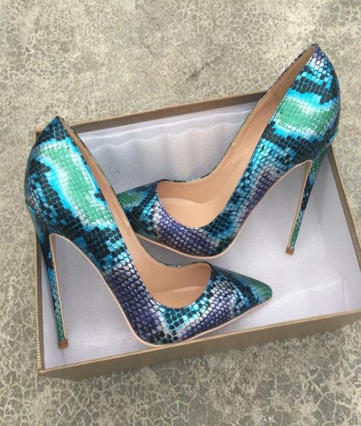 

new snake skin pattern thin heel high heels shoes printed nightclub party 33 34 small banquet women039s pumps 12cm 10cm 8c9483926, Black