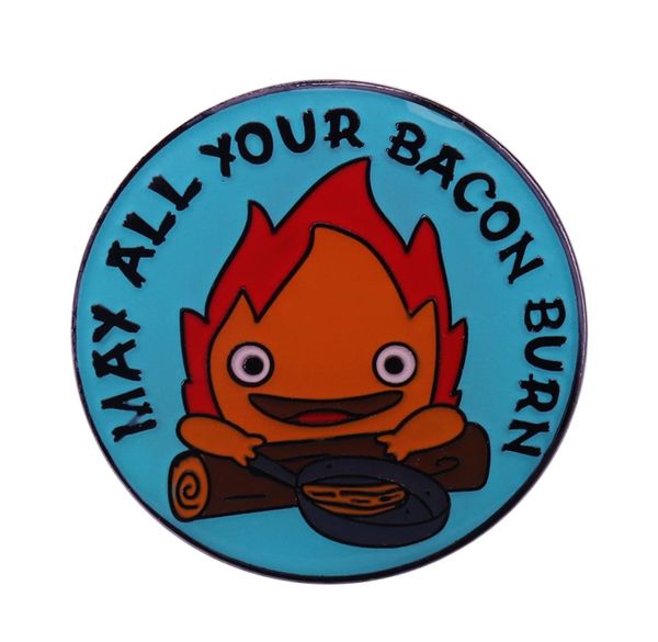 

howl039s moving castle calcifer badge everbody039s favourite scary and powerful fire demon5554490, Gray