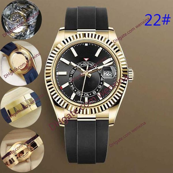 

men luxury watch 24 adjustable automatic mechanical 42mm fashion business stainless steel gold 2813 movement luminous waterproof w307f, Slivery;brown