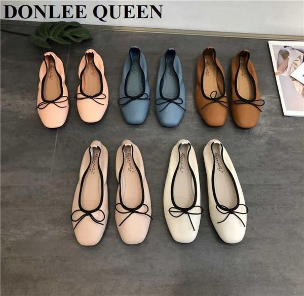 

dress shoes 2021 new spring flats ballerina shoes women fashion brand round toe flat ballet shoes female casual slip on loafer zap5320149, Black