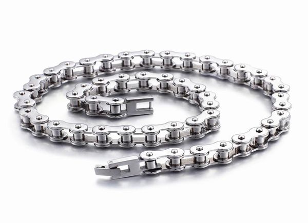 

sda cool 316l stainless steel biker chain necklace men women simple motorcycle chain jewelry 10mm wide high polish7206998, Silver