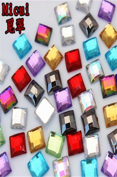 

micui 300pcs 8mm crystal mix color acrylic rhinestones flatback square gems strass stone for clothes dress craft zz7148700106, Black