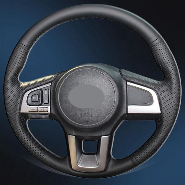 

diy black genuine leather car steering wheel cover for subaru legacy 2016 outback 2015 2016 xv forester interior249q
