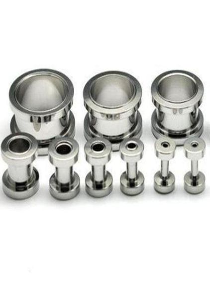 

mix 218mm 120pcs stainless steel body jewelry screw flesh tunnel ear plug flesh tunnel5599652, Silver