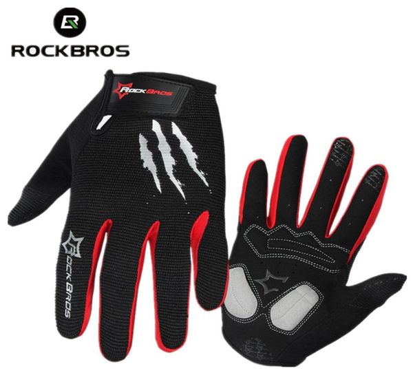 

rockbros winter cycling gloves long finger mtb warm touch screen full finger gloves windproof gloves for men bicycle accessories t3318191, Blue;gray