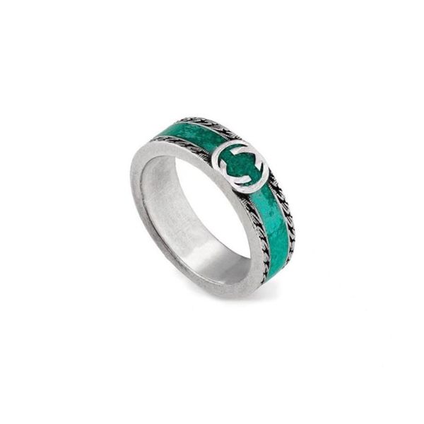 

new retro band ring for women and men designer gift emerald tiger head letter ring fashion luxury party jewelry with bags wholesale, Silver