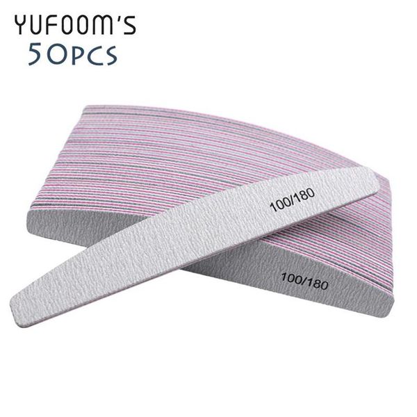 

50pcs nail sanding file 100 180 grits trimmer lime buffer in the nail sandpaper files pedicure manicure art care tools1676