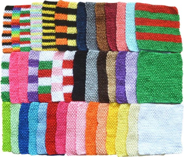 

43 colors 9inch baby girls elastic chest wrap infant crochet headband kids rayon tutu tube girl hairband z15559260005, Slivery;white