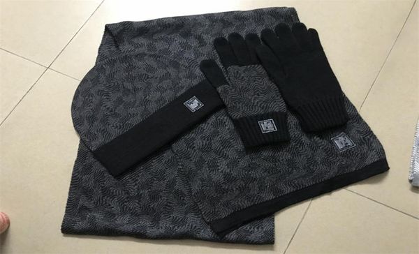 

designer mens beanie scarf glove set luxury hat knitted caps ski scarves mask winter outdoor fashion sets 20224351051, Blue;gray