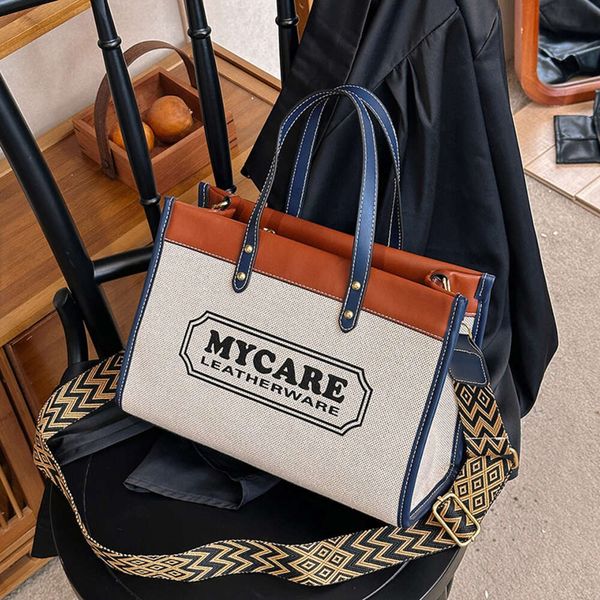 

no brand name baobao women's new popular contrast printing letter handheld tote bag large capacity one shoulder crossbody bag