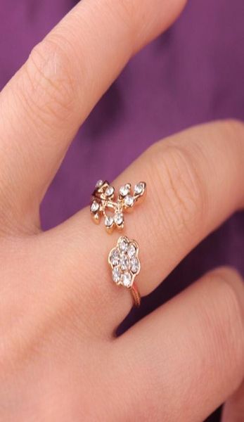 

delicated flower leaf rings for women silvergold tone alloy infinity ed rings9539166, Silver