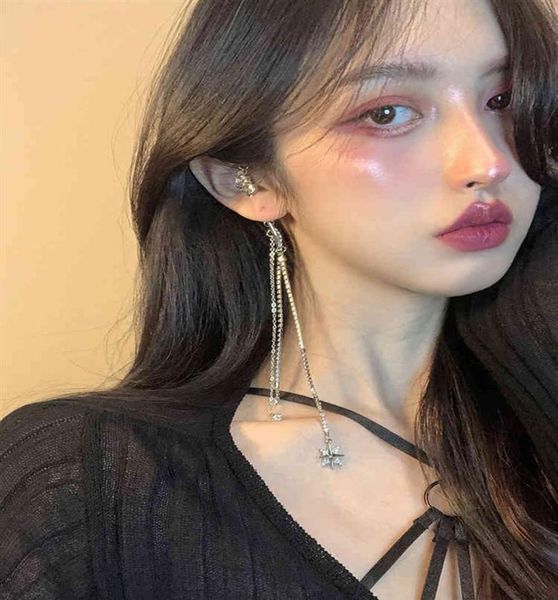 

925 sterling silver slim long spike piercing drop earring pendiente rock punk fashion crystal european wedding jewelry c0305248j8755232