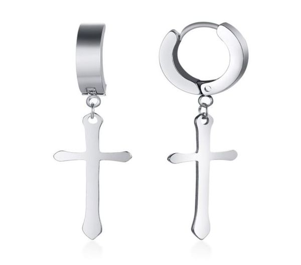 

rock shaped hoop earrings in stainless steel minimal x earrings religious earrings3879779, Golden;silver