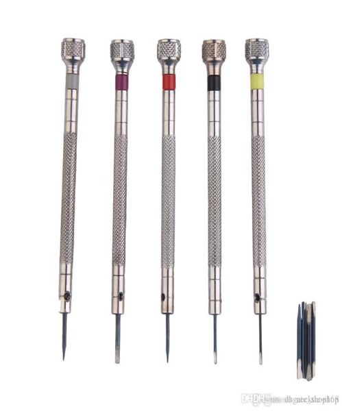 

mini 5pcs silver tone screwdriver set watch repair tools kit with 5pcs cutter heads mengmeng6665310724