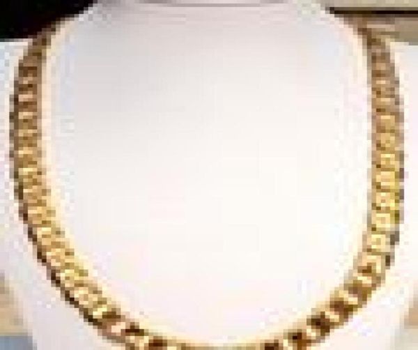 

whole heavy cool 24k real yellow gold layered link mens chain 12mm wide necklace 235 100 real gold not solid not money8188174, Silver