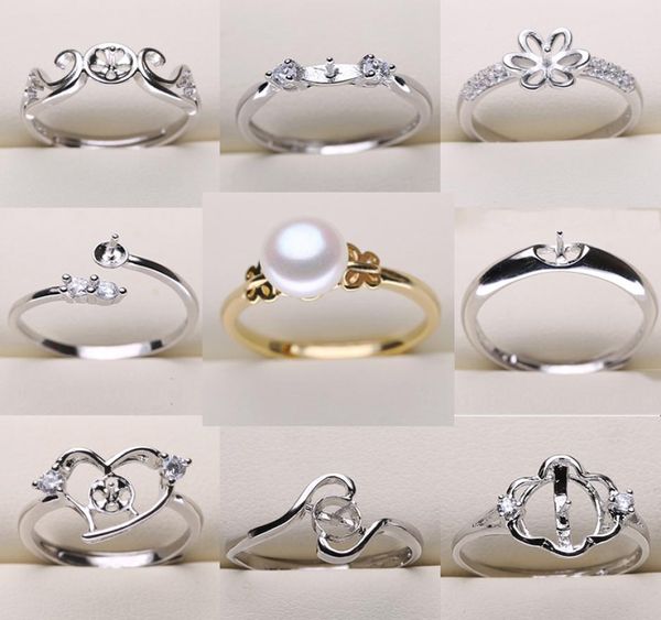 

diy pearl ring settings sliver plated rings settings 9 styles diy rings adjustable size jewelry settings christmas statement jewel6775984, Slivery;crystal