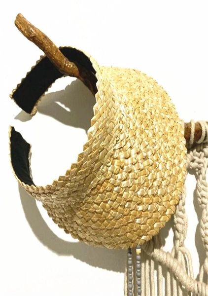 

new summer women raffia straw hat sun visor cap lady holiday beach uv protection ess stab ins fashion hat caps straw hat hk st4298239, Blue;gray