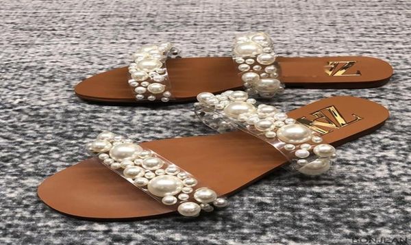 

pearl shoes women summer slippers women pearl decoration slides women flat slippers elegant party slides9941369, Black