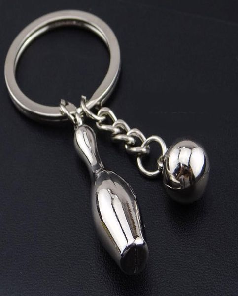 

kimter mini bowling key ring souvenir metal keychain creative charm ball keyring keyfobs car pendant party gift d523l8056171, Silver