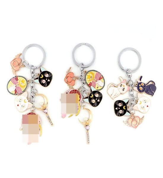 

keychains 10pcslot j2778 anime metal alloy pendant key chains ring gift for women men bag keychain keyring jewelry9814130, Silver