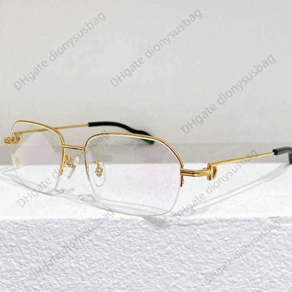 

designer glasses 24k gold glasses frame men's large fashionable pure titanium ultra light configuration simple and half myopia business, White;black
