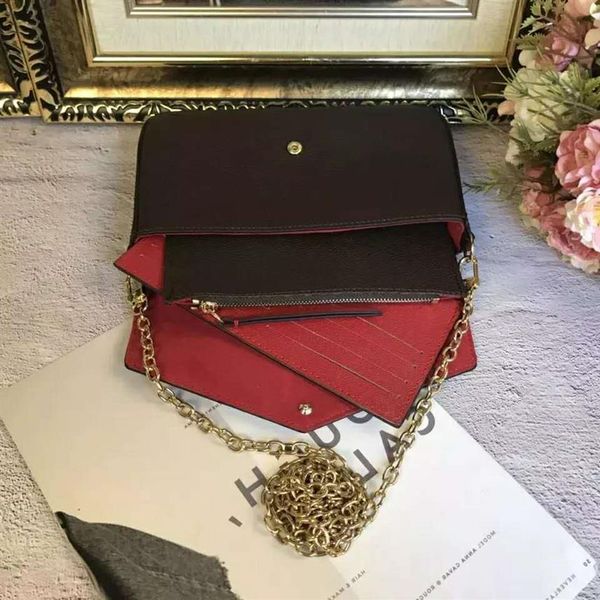 

women genuine leather fashion chain shoulder bags handbag mini wallets card holder lady purse296c