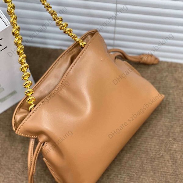 

designer bags lowe shoulder handbags women's real leather new donut chain bucket tote purse sides drawstring cowhide crossbody bag