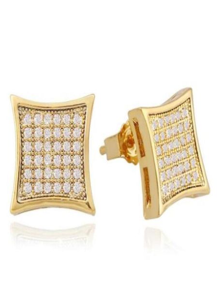 

new crystal stud earring hiphop rock zircon earrings jewelry gift58593371077998, Golden;silver