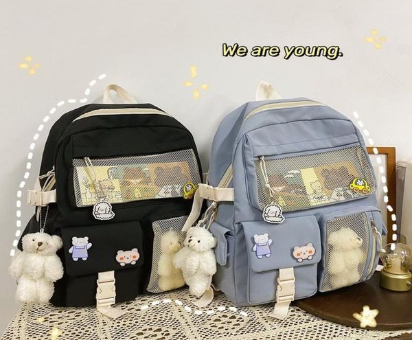

school bags cute girls backpack women large capacity ins for teenage female korean harajuku student bookbag2908203