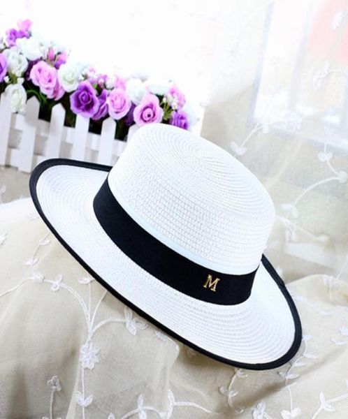 

summer fashion patchwork straw hats simple personality outdoor vacation hat sun protection women wide brim hats9798194, Blue;gray