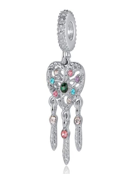 

fits p bracelets 20pcs summer sparkle dream catcher crystal enamel pendant charms beads silver charms bead for women diy eur2349073, Black