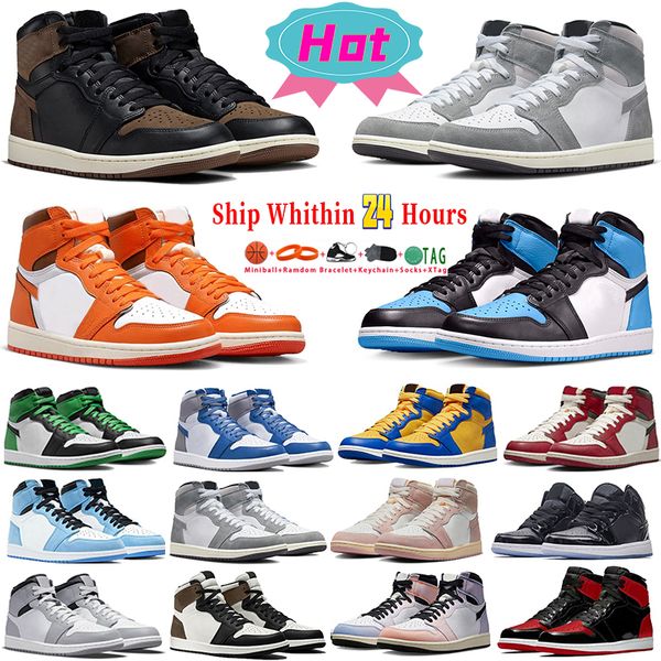 

palomino 1 mens basketball shoes 1s jumpman high og shoe unc toe washed black lucky green lost and found starfish university blue men sneake