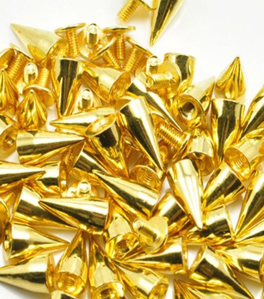 

13mm 100 sets silver color bullet cone spike and stud metal screw back for punk diy leathercraft5721790, Black