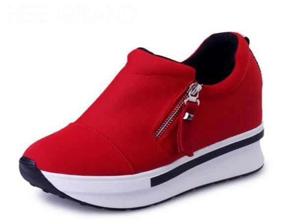 

women boots new platform shoes woman creepers slip on ankle boots fashion casual women shoes 5398247, Black